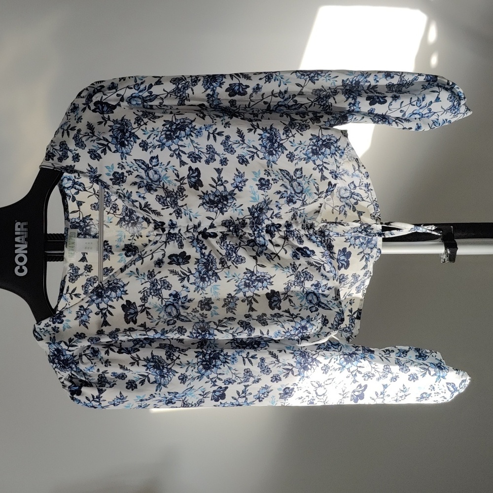 Beautiful white and blue floral top